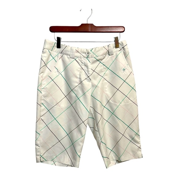 Nike Golf Women's Argyle Bermuda Shorts Size 6 Multicolor Dri-Fit - Picture 1 of 9